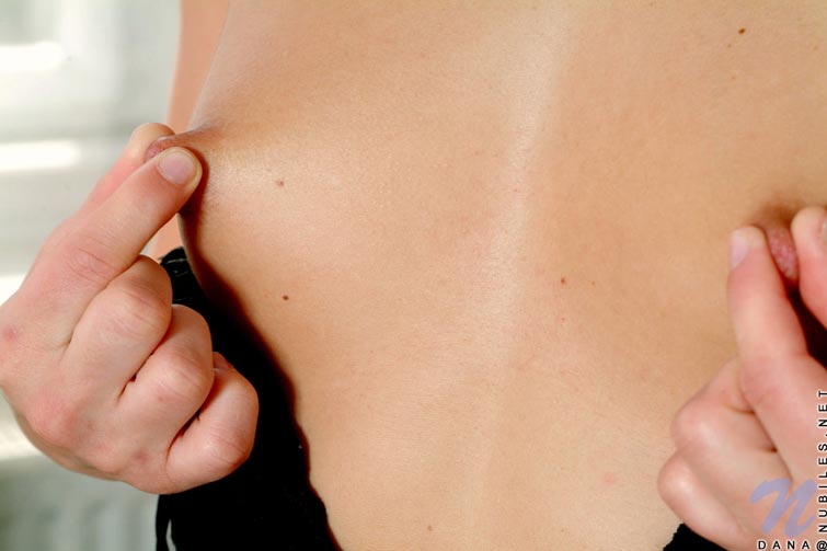 Check this out naked dana spreads her pussy lips apart so you can see her clit while standing