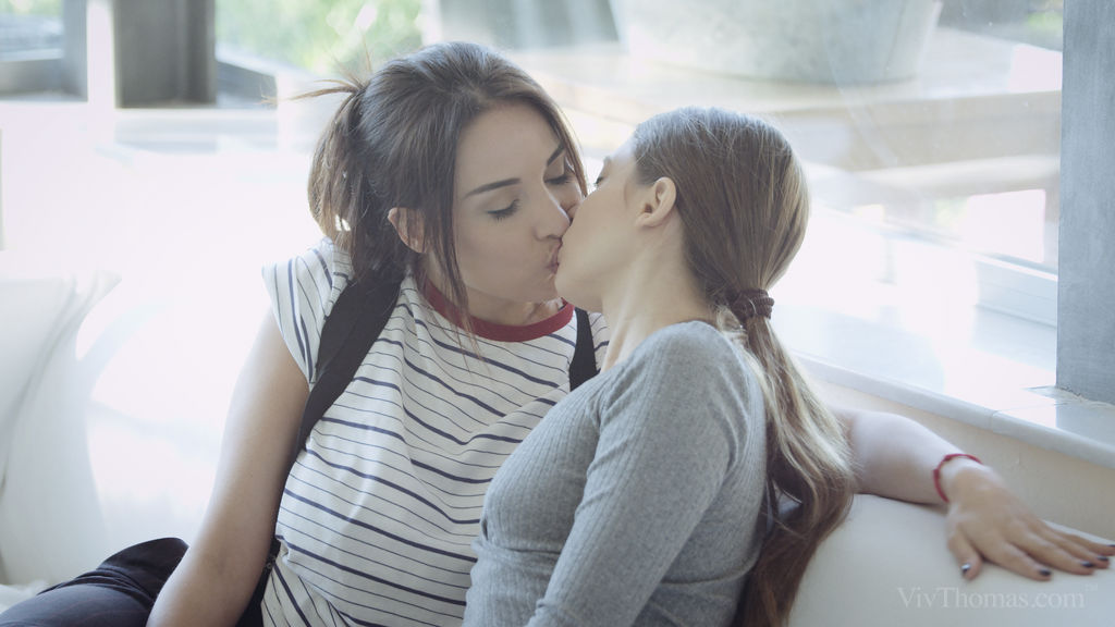 Anissa Kate and Talia Mint enjoys a hot lesbian fuck in bed